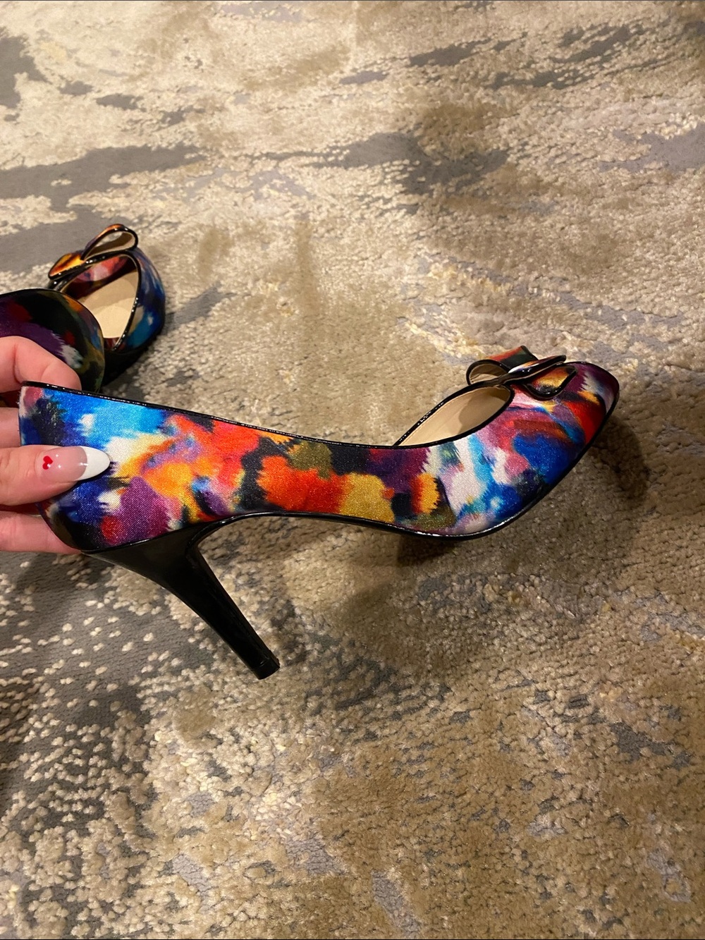 Coach satin colorful kitten heels peep toe - Picture 8 of 12